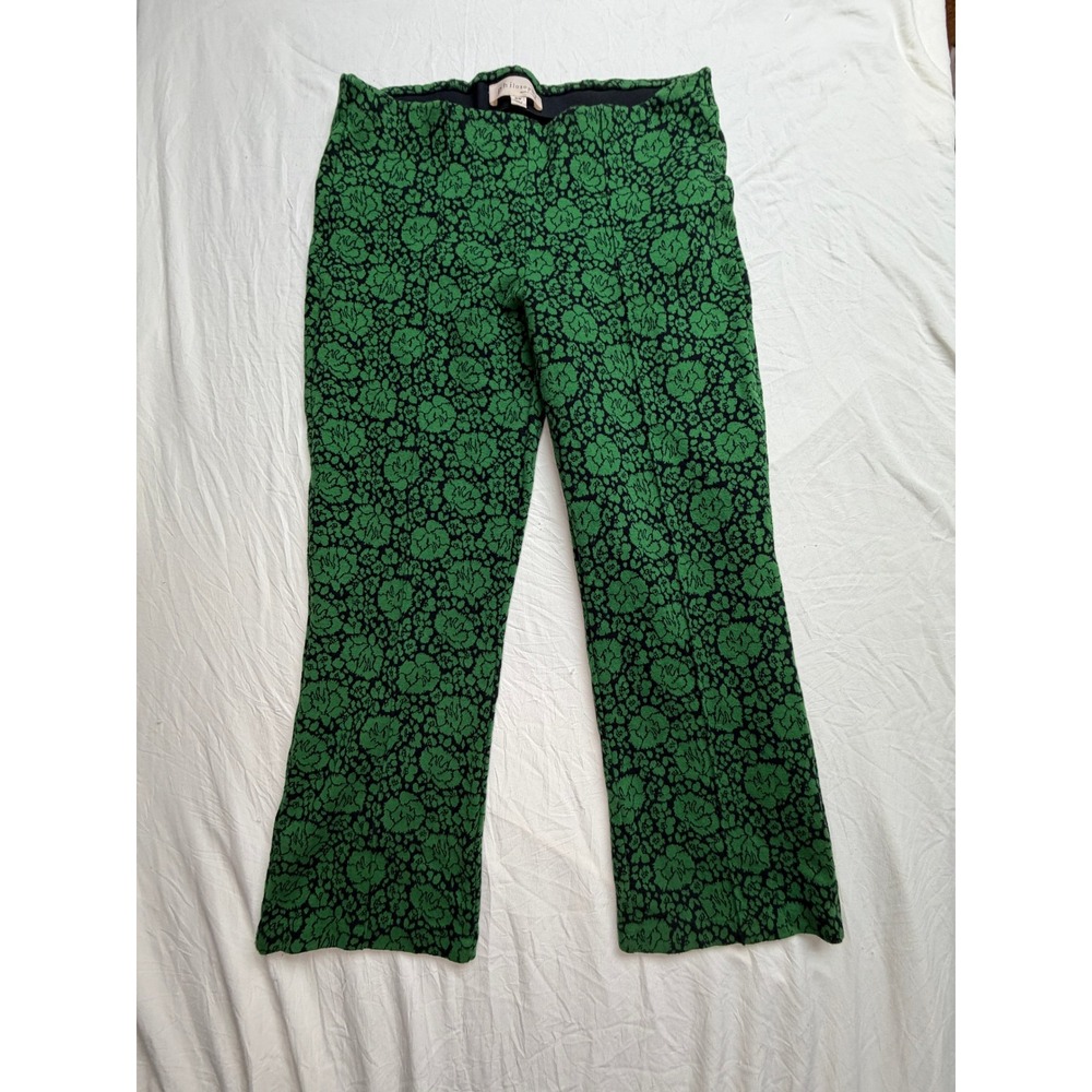 Philosophy Republic Clothing Green Black Floral Jacquard Pull On Pants Womens M